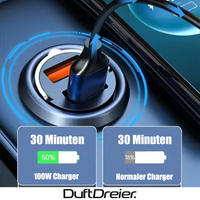 100W Auto Schnellladegerät Zigarettenanzünder USB Typ-C