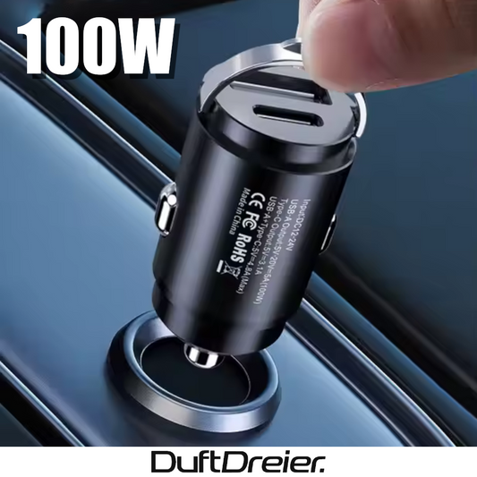 100W Auto Schnellladegerät Zigarettenanzünder USB Typ-C