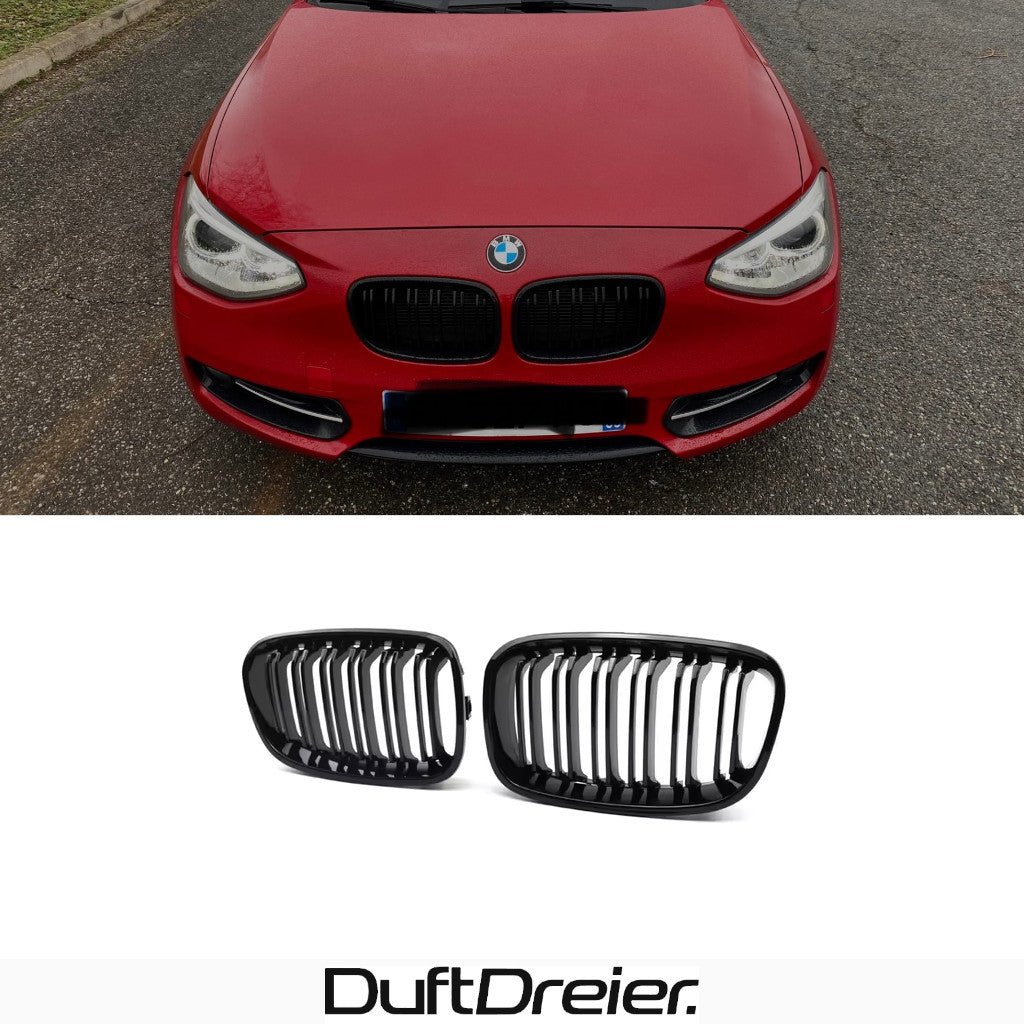 Schwarze Nieren Kühlergrill passend für BMW 1er F20 F21 - DuftDreier