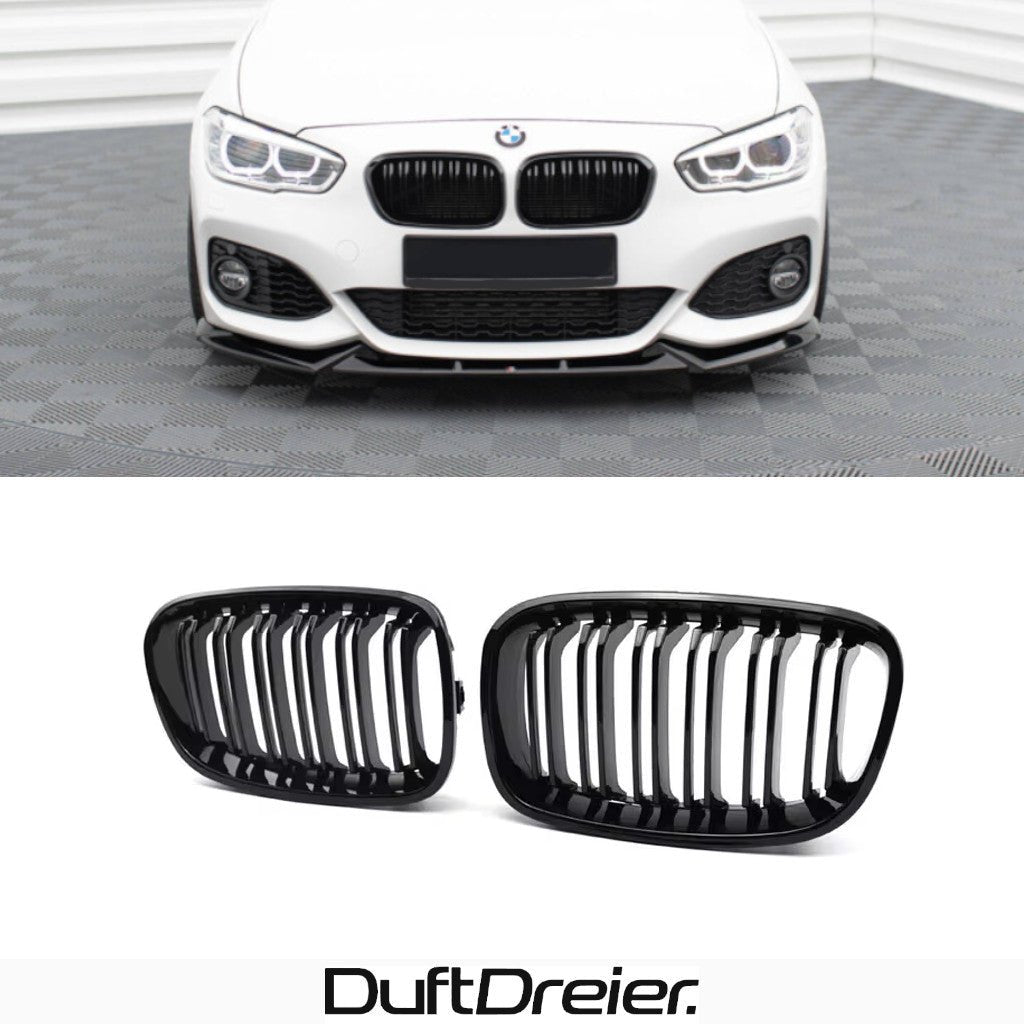 Schwarze Nieren Kühlergrill passend für BMW 1er F20 F21 - DuftDreier
